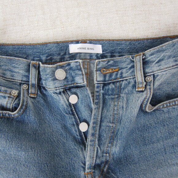 Anine Bing Blue Cropped Jeans - Picture 3 of 5